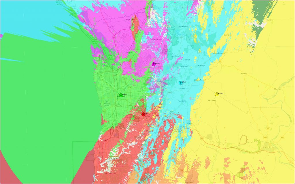 Coverage Map for Adelaide Area